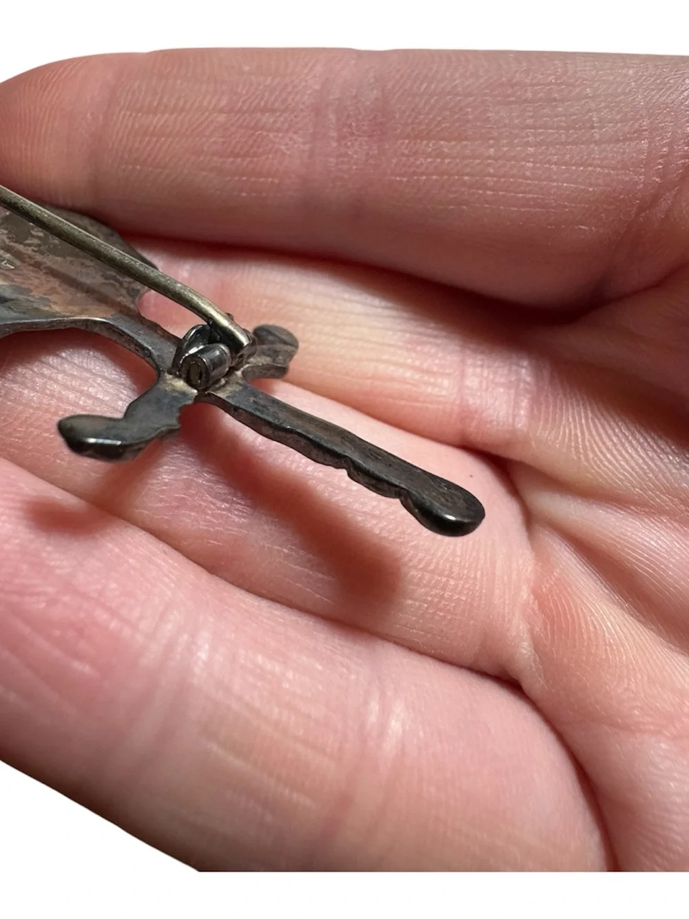 Vintage Decorative Sword Pendant in Aged Silver Tone